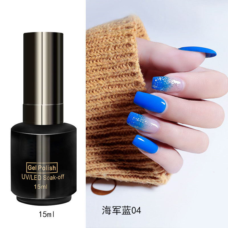 NGPF007 Navy Blue Nail Glue Peacock Blue Painted Nail Polish Set