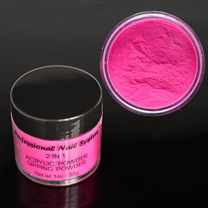 FOZ087 1 oz 28g Rainbow Neon Acrylic Powder Bright Color in Dim Light Dipping Dust Profession Build Nail Extend Sculpture Acrylic 3in 1