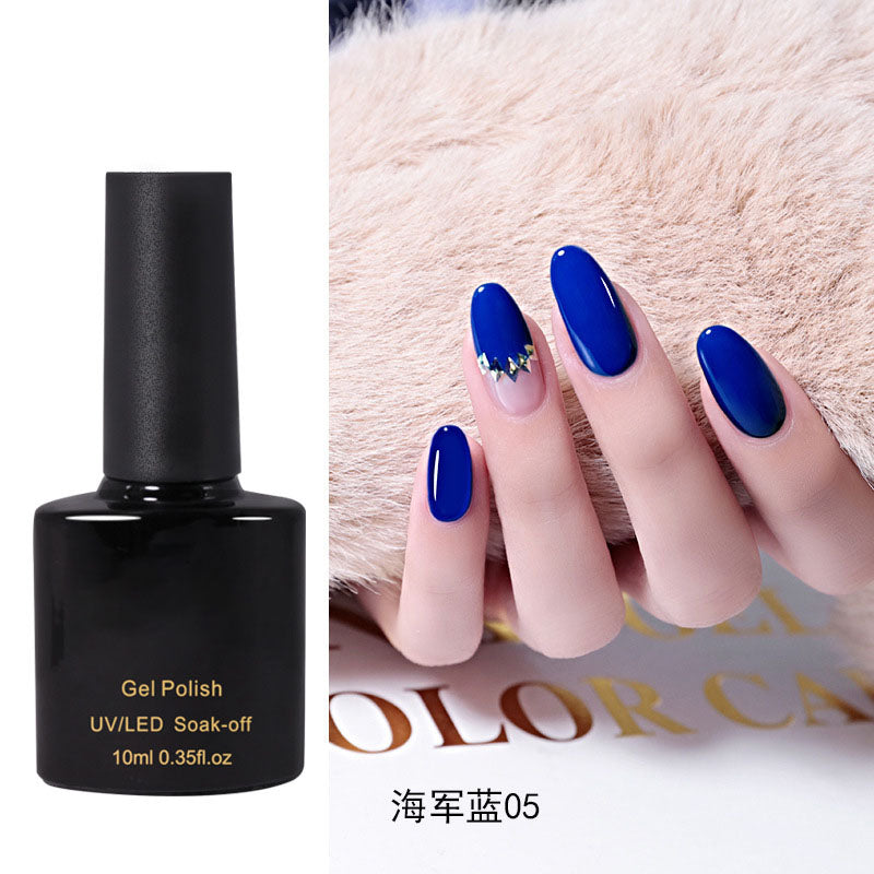 NGPF007 Navy Blue Nail Glue Peacock Blue Painted Nail Polish Set