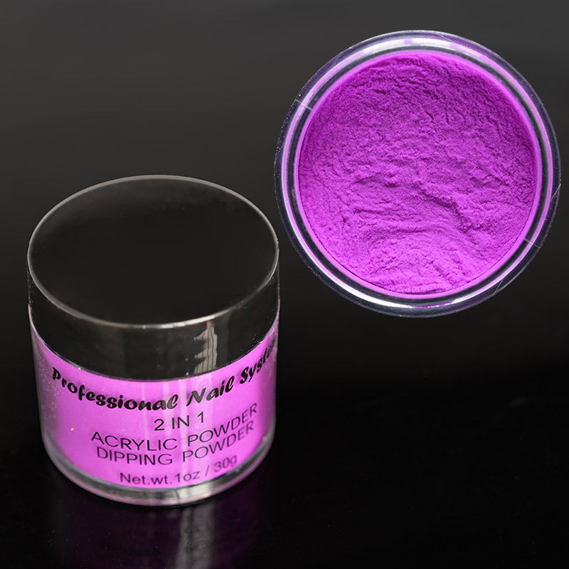 FOZ087 1 oz 28g Rainbow Neon Acrylic Powder Bright Color in Dim Light Dipping Dust Profession Build Nail Extend Sculpture Acrylic 3in 1