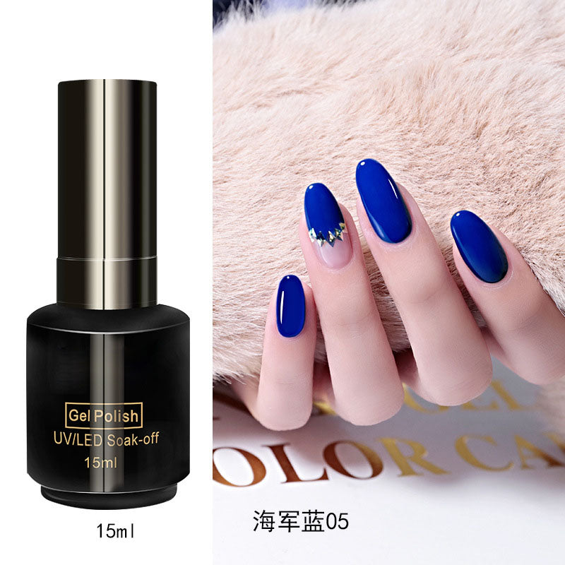 NGPF007 Navy Blue Nail Glue Peacock Blue Painted Nail Polish Set