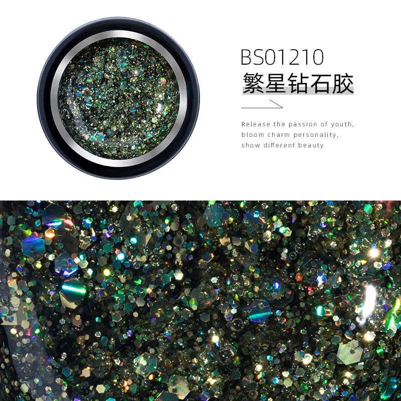 NGMB019 new sequin glue, starburst glitter nail polish