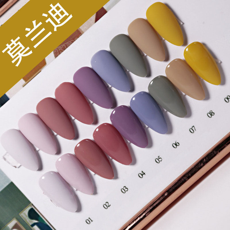 NGPF012 Ice Penetration Jade Nail Glue Japanese Dirty Color Nail Polish Glue Set