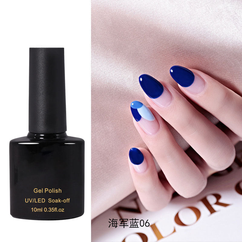 NGPF007 Navy Blue Nail Glue Peacock Blue Painted Nail Polish Set