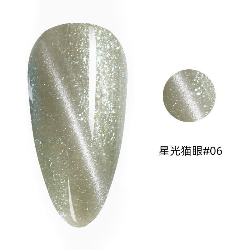 NGPF019 net red galaxy starry sky, pink crystal cat eye nail polish, flowing golden phototherapy gel set