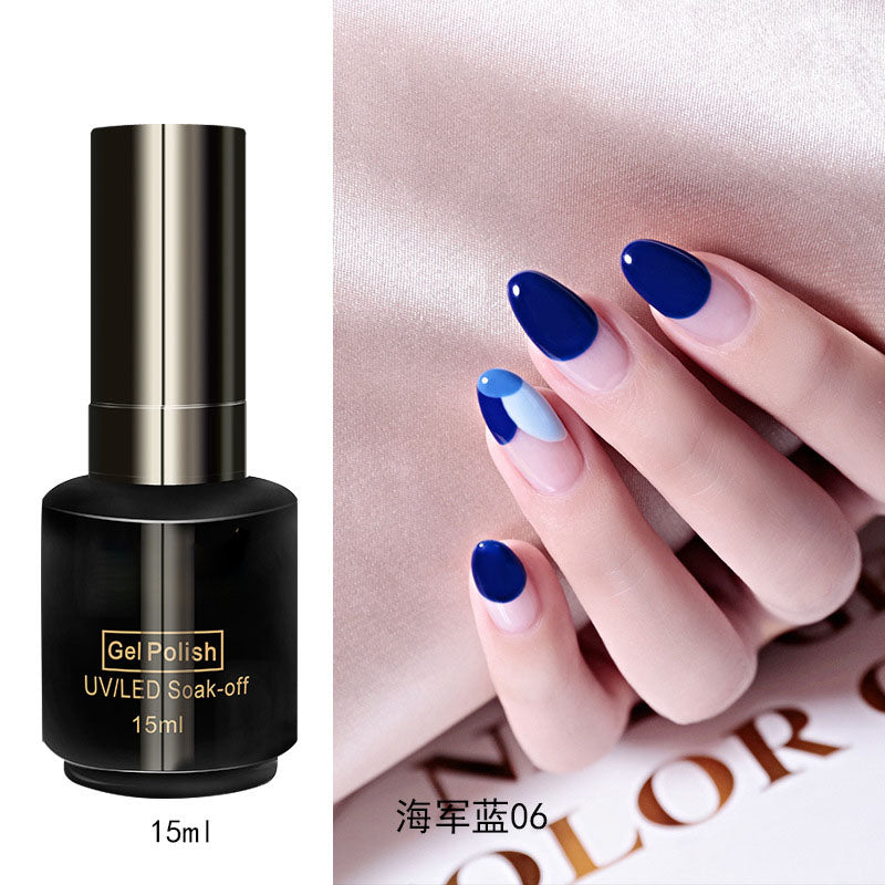 NGPF007 Navy Blue Nail Glue Peacock Blue Painted Nail Polish Set