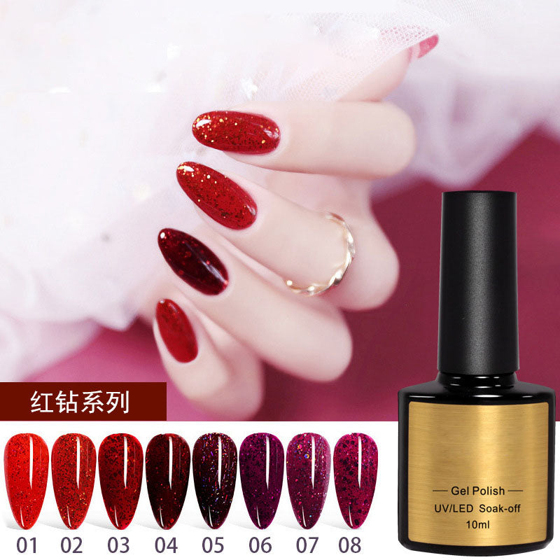 NGPF037 new red cat eye, 9d universal nail glue, moonlight transparent, aurora smoothie nail polish set