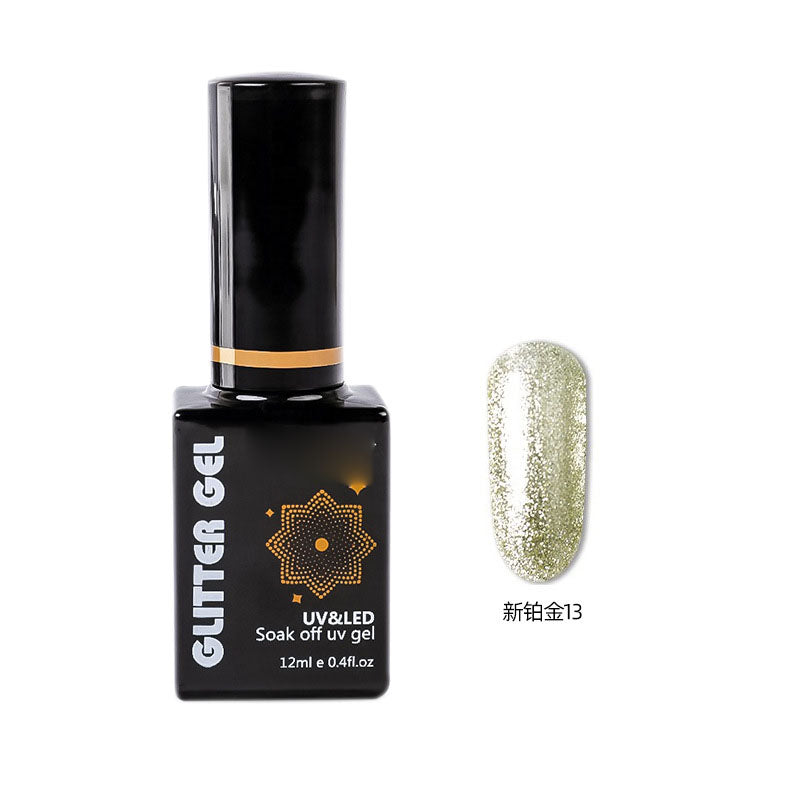 NGMB020 Sparkling Platinum Glue, Bright Diamond Nail Polish