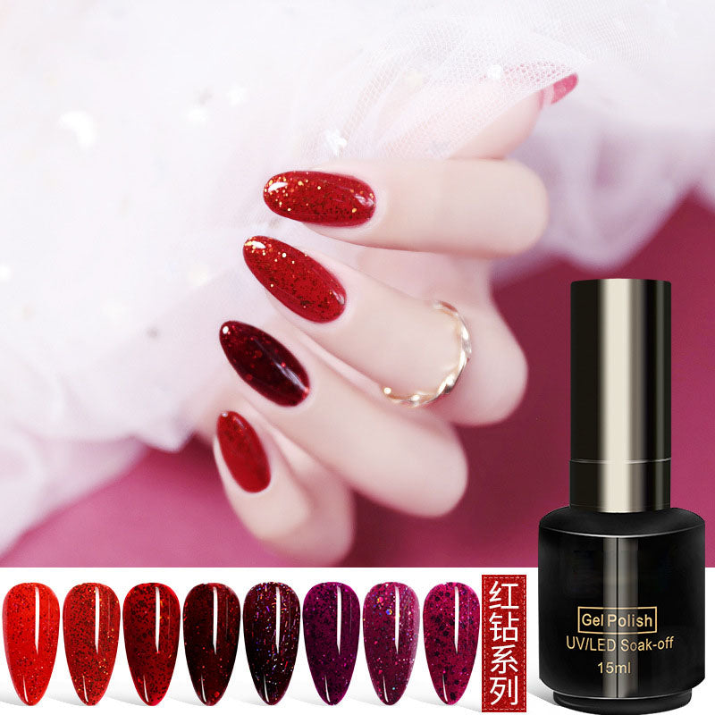 NGPF037 new red cat eye, 9d universal nail glue, moonlight transparent, aurora smoothie nail polish set