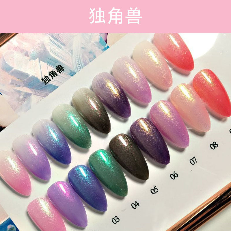 NGPF012 Ice Penetration Jade Nail Glue Japanese Dirty Color Nail Polish Glue Set