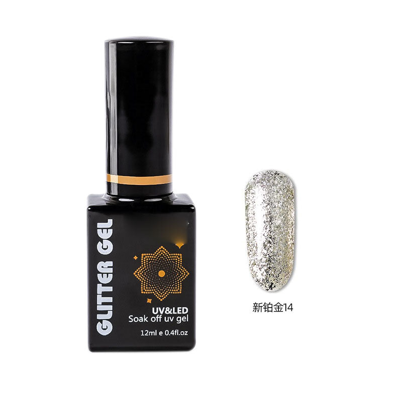 NGMB020 Sparkling Platinum Glue, Bright Diamond Nail Polish