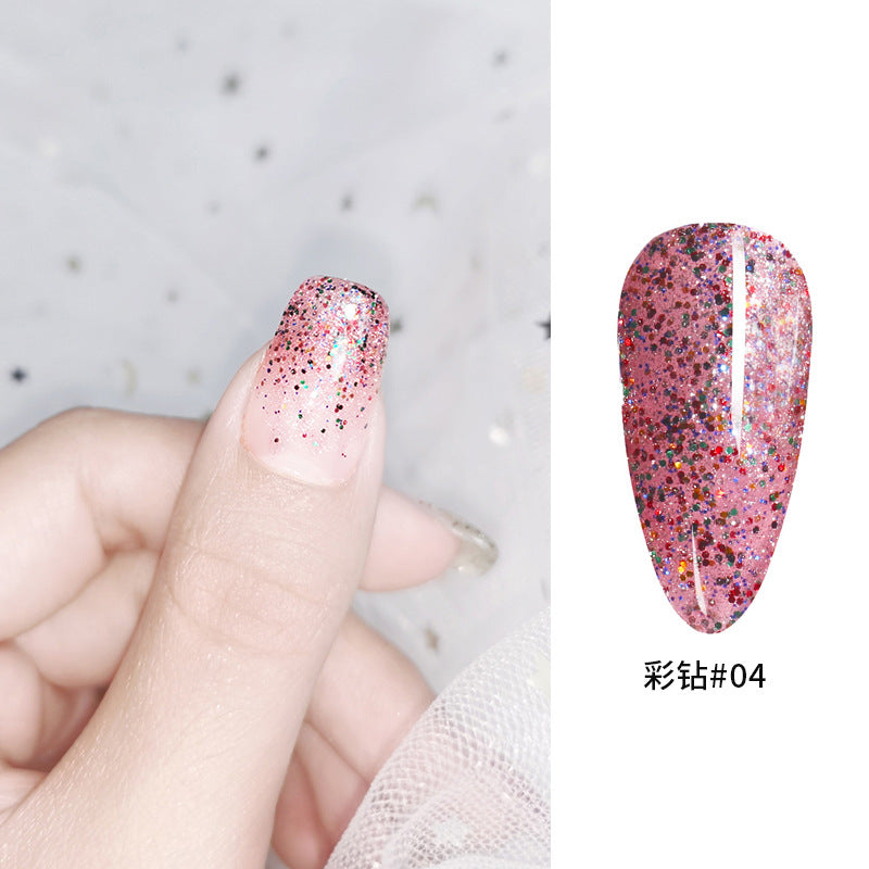 NGPF018 Glitter Sequin High Gloss Mermaid Ji Aurora Powder Nail Polish Set