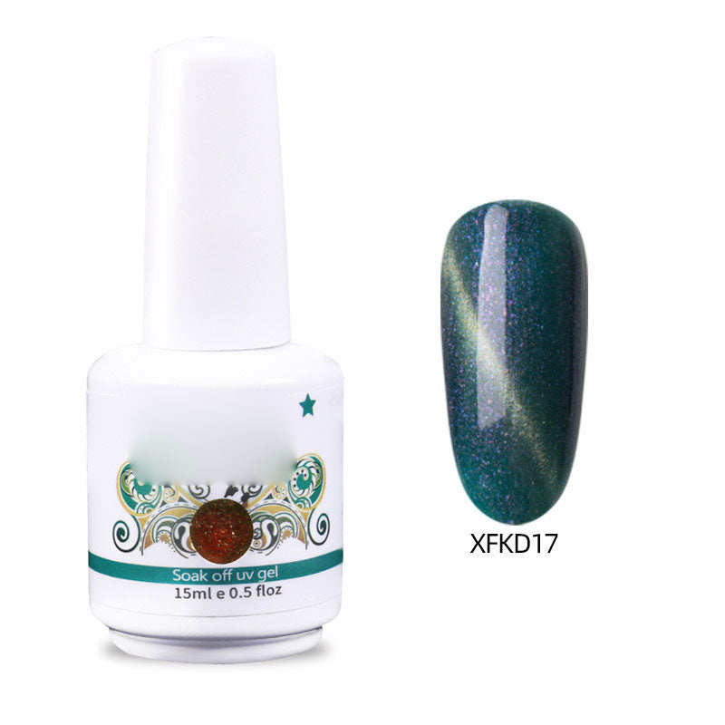 NGMB034 Colorful Starry Sky Chameleon Cat Eye Nail Polish