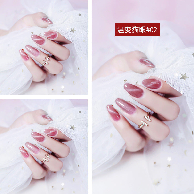 NGPF019 net red galaxy starry sky, pink crystal cat eye nail polish, flowing golden phototherapy gel set