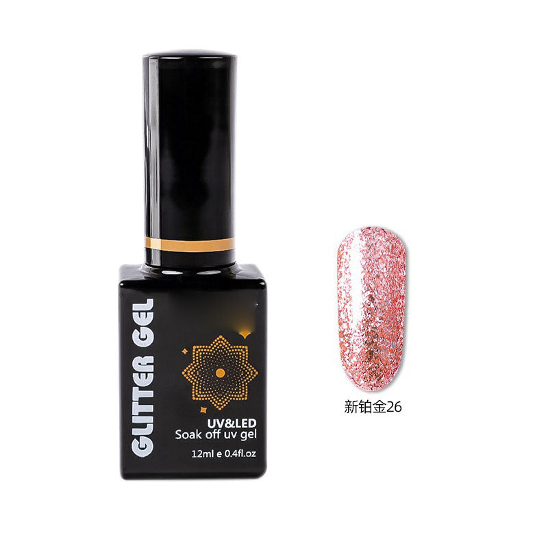 NGMB020 Sparkling Platinum Glue, Bright Diamond Nail Polish